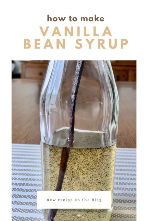 An ad for vanilla syrup featuring a glass top swing bottle filled with vanilla bean syrup. French Vanilla Coffee Syrup, Vanilla Syrup Recipe, Homemade Vanilla Syrup, Vanilla Bean Syrup, Vanilla Syrup For Coffee, Syrup For Coffee, Vanilla Plant, French Vanilla Coffee, Vanilla Milkshake