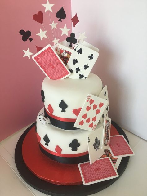 Magician Cake, Cake Three Tier, Magical Cake, Blaze And The Monster Machines Party, Magic Party, Magic Cake, Birthday Cake Ideas, Three Tier, Casino Party