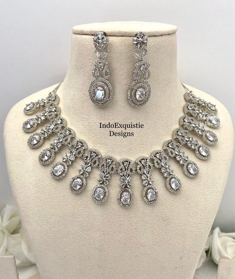 [Ad] 28 Must Have Statement Jewelry Necklace Indian Tricks To Check Out 2023 #statementjewelrynecklaceindian Indian Evening Gown, American Diamond Necklace Set, Statement Jewelry Necklace, American Diamond Necklaces, Necklace Indian, Diamond Necklace Set, Bollywood Jewelry, Cz Necklace, American Diamond