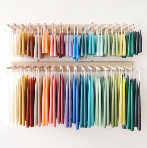 Candle Store Display, Candle Making Studio, Dipped Candles, Hand Dipped Candles, Diy Candles Homemade, Candle Sets, Candle Dipping, Bee Wax Candles, Beeswax Taper Candles