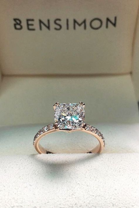 Most Popular Engagement Rings For Women ❤️ See more: http://www.weddingforward.com/engagement-rings-for-women/ #weddings Trendy Engagement Rings, Most Popular Engagement Rings, Popular Engagement Rings, Cushion Cut Diamond, Best Engagement Rings, Stunning Engagement Ring, Dream Engagement, Dream Engagement Rings, Stil Inspiration