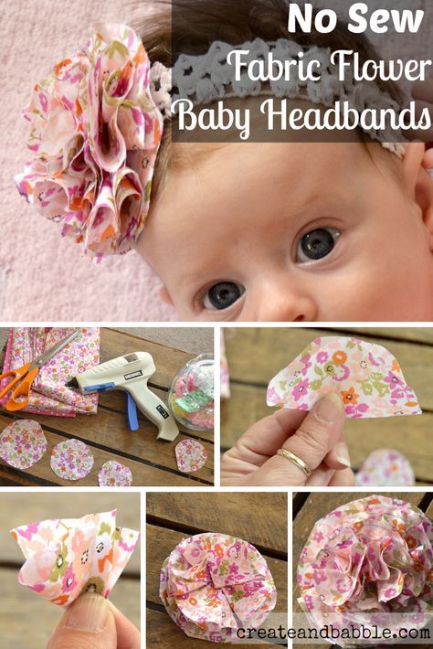 flores faciles Headbands Diy, Baby Band, Fabric Flower Headbands, Diy Baby Headbands, Buat Pita, Diy Bebe, Diy Bows, Baby Turban, Flower Diy