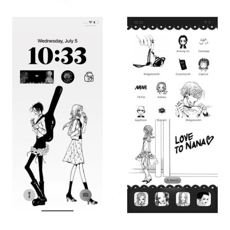 Nana Phone Theme, Nana Phone Layout, Nana Layout, Custom Phone Wallpaper, Phone Layouts, Ios Layout, Custom Ipad, Phone Inspo, Phone Layout