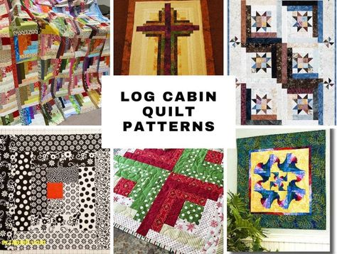 Log Cabin Quilt Patterns ⋆ Hello Sewing Modern Log Cabin, Christmas Log, Log Cabin Quilt Pattern, Log Cabin Quilt Blocks, Cabin Quilt, Log Cabin Quilts, Log Cabin Quilt, How To Finish A Quilt, Easy Sewing Patterns