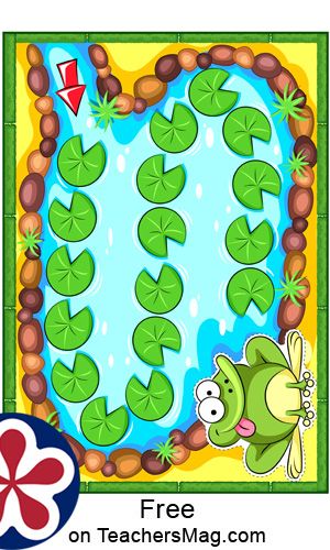 This printable frog board game template can be used to play a variety of games with all the items provided (the printable board game along with chips and enlarged versions of the chips) or other materials can be added as well such as using dice. Frog Games For Kids, Printable Board Game, Frog Activities, Frog Games, Board Game Template, Tangram Puzzles, Printable Board Games, Frog Theme, File Folder Activities