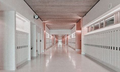 Korean School Hallway Aesthetic, School Building Plans, Luxury Staircase, School Building Design, School Hall, School Hallways, School Images, School Interior, School Plan