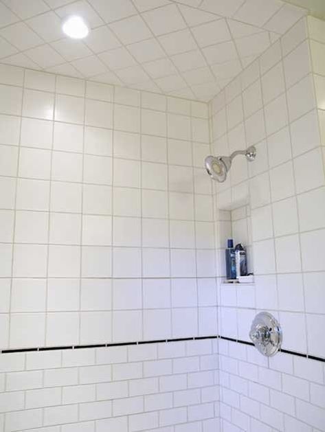 Tile Liners For Bathroom - Ideas on Foter 1940s Bathroom, Bathroom Tour, Master Bath Tile, Bathroom Niche, Subway Tile Showers, Attic Renovation Ideas, Renovation Inspiration, Finished Bathrooms, Attic Bathroom