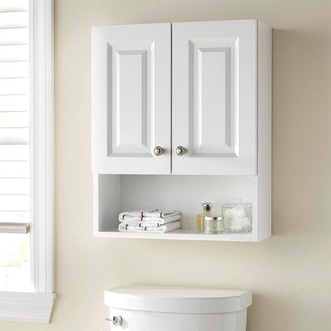 White Over Toilet Cabinet, Bathroom Over Toilet Cabinet, Toilet Topper Cabinet, Small Bathroom Wall Mounted Storage, Cabinet On Top Of Toilet, Medicine Cabinet Above Toilet, Wall Mounted Cabinet Bathroom, Bathroom Cabinets Above Toilet, Bath Wall Cabinet