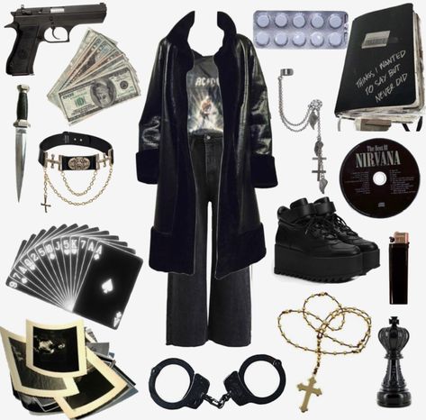 Ghost Band Inspired Outfit, Png Outfits, Witchy Outfits, Warrior Outfit, High School Outfits, Gang Member, Ghost Band, Funky Outfits, Goth Outfits