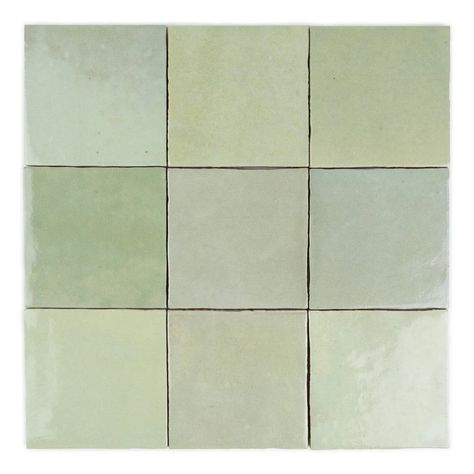 Green Tile Kitchen, Sage Tiles, Zellige Tile Bathroom, Green Tile Backsplash, Uk Furniture, Large Floor Tiles, Hearth Tiles, Room Wall Tiles, Moroccan Bathroom