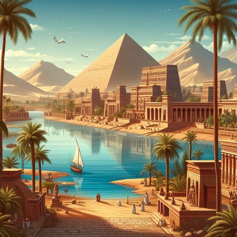 Egypt Minecraft, Minecraft Desert, Egyptian Halloween, Ancient Egyptian Cities, Desert Scenes, Egypt Concept Art, Egypt Aesthetic, Interesting Drawings, Fantasy Town