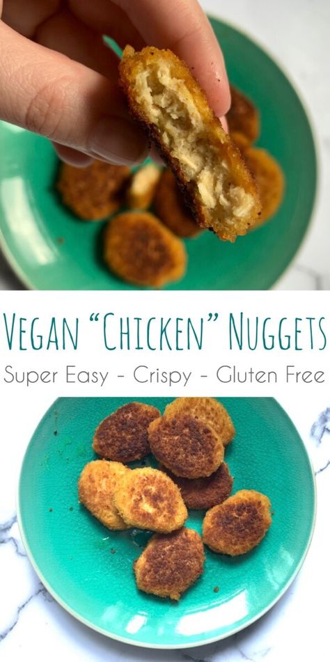 Gluten Free Chicken Nuggets, Vegan Chicken Nuggets, Chicken Nuggets Recipe, Chicken And Chips, Chicken Nugget Recipes, Vegan Substitutes, Gluten Free Bread Crumbs, Nuggets Recipe, Vegan Chicken