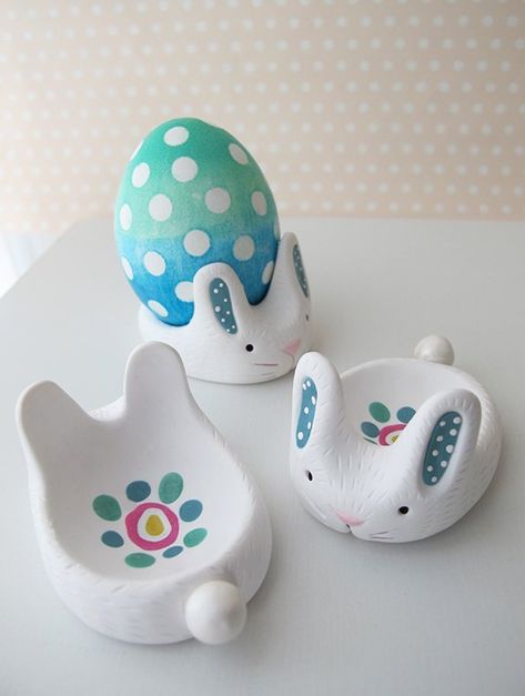 Clay Crafts For Kids, Baking Clay, Sculpey Clay, Easter Art, Ceramic Animals, Egg Holder, Fimo Clay, Polymer Clay Projects, Polymer Clay Creations