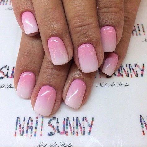 Pink Ombre Nails Glitter, Pink Gel Nails Designs, Round Nail Designs, Ombre Gel Nails, Purple Ombre Nails, Nagel Design, Easter Nail, Pink Gel Nails, Pink Ombre Nails