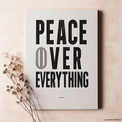 Peace over everything poster by Success Minded because there truly isn't anything that's worth more than peace. Once the mind is at peace, everything becomes clearer and easier in life. If there's one thing you want to do for your mental health, do this - create a peaceful environment for yourself and distance yourself from anything that takes it away from you. Peace Over Everything, I Want Peace, Distance Yourself, Peace Meaning, Mental Peace, Aesthetic Captions, Peaceful Environment, Random Quotes, Peace Quotes