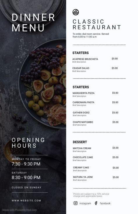 Appetizer Menu Design, Online Menu Design, Menu Design Aesthetic, Menu Aesthetic Design, Hotel Menu Card Design, Classic Menu Design, Rustic Menu Design, Hotel Menu Design, Bistro Menu Design