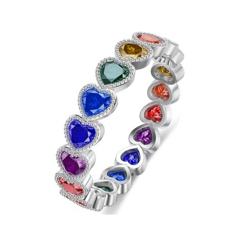 PRICES MAY VARY. ❤️Design🧡Rainbow chakra rings composed of colorful heart-shaped cubic zirconia in seven colors. This heart-shaped rainbow ring is very suitable as a Valentine's Day gift to your beloved. 💛Material💚Made of 925 sterling silver, no nickel, no skin allergies, harmless to health. The surface of the ring is plated with platinum to keep the color bright and not easy to fade. 💚Size💙There are five sizes of 6, 7, 8, 9 and 10 to choose from. Please choose the right ring size according Dope Jewelry Accessories, Photo Ring, Rainbow Ring, Expensive Jewelry Luxury, Rainbow Rings, Jewelry Accessories Ideas, Nails 2023, Skin Allergies, Jewelry Luxury