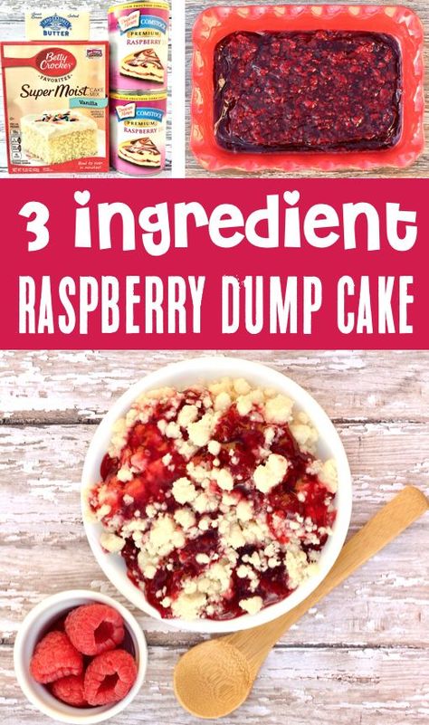 Raspberry Dump Cake Recipes Dump Cake Recipes Raspberry, Dump And Bake Dessert Recipes, Fresh Raspberry Dump Cake, Recipes Using Canned Raspberry Pie Filling, White Cake Dump Recipes, Berry Dump Cake Recipes, Raspberry Dump Cake Recipes, Chocolate Raspberry Dump Cake, Raspberry Dump Cake