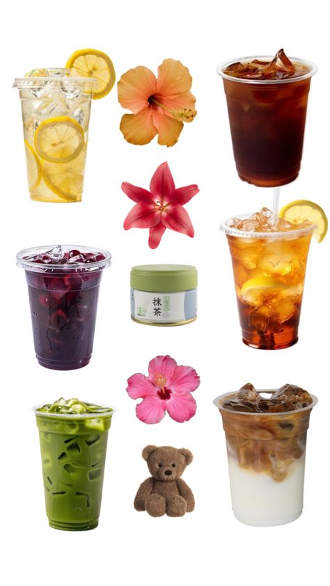 matcha / spanish latte /black iced coffee / iced hibiscus tea/ ice lemon tea Iced Hibiscus Tea, Spanish Latte, Ice Lemon Tea, Hibiscus Tea, Lemon Tea, Black Ice, Iced Tea, Iced Coffee, Hibiscus