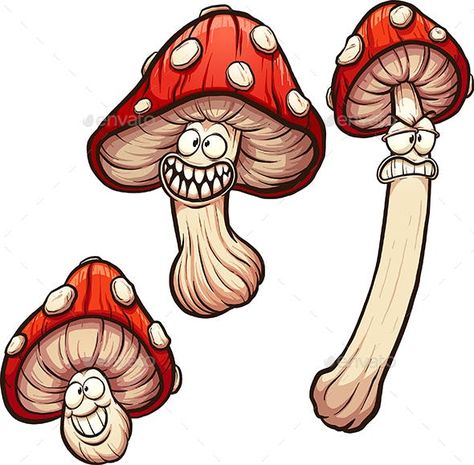 Mushroom Illustration Trippy, Cartoon Mushrooms, Mushrooms Fairy, Fairy Drawing, Red Cartoon, Trippy Cartoon, Red Mushrooms, Trippy Room, Random Sketches