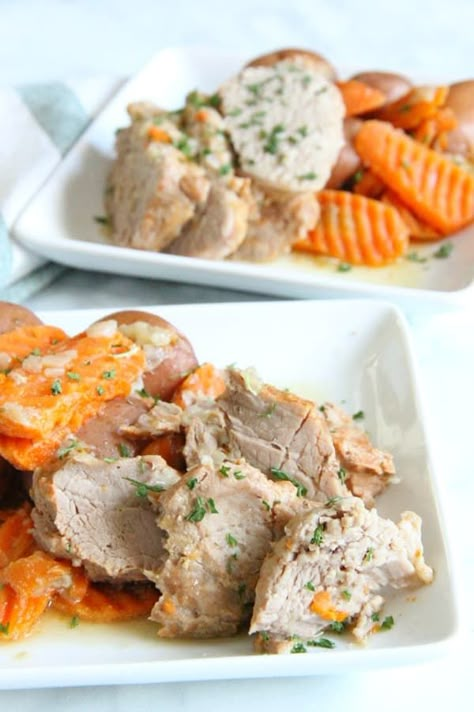 Instant Pot Pork Tenderloin with Potatoes & Carrots - The Bitter Side of Sweet Instant Pot Pork Loin And Potatoes, Pork Tenderloin Recipes In Oven With Potatoes And Carrots, Instant Pot Pork Tenderloin With Potatoes And Carrots, Pork Loin Potatoes Carrots Crock Pot, Smithfield Pork Tenderloin Instant Pot, Instant Pot Pork Tenderloin Recipe, Instant Pot Pork, Pork Dinner, Tenderloin Recipes