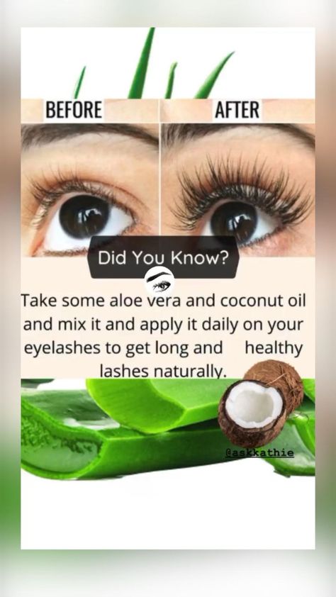 Aloe + Coconut Oil To Grow Longer, Thicker Eyelashes in 2022 Natural Skin Care Remedies, How To Grow Eyelashes, Natural Face Skin Care, Lash Growth, Good Skin Tips, Routine Tips, Homemade Products, Beauty Tips For Glowing Skin, Thicker Eyelashes