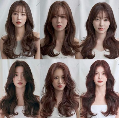 Korean Long Hairstyle, Long Hairstyle Ideas, Pretty Hair Cuts, Long Hair Perm, Hairstyle Ideas Easy, Hair Inspiration Long, Long Hairstyle, Girl Haircut, Hairstyles For Layered Hair