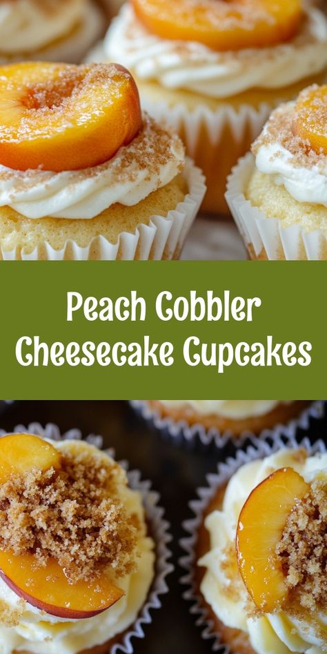 Preparing these Cobbler Cheesecake Cupcakes filled my kitchen with warmth and sweet joy. My partner and I baked together on a sunny Sunday, laughter echoing as we diced peaches. Sharing them with family brought smiles, just like our cherished memories. Sour Cream Substitute, Coconut Poke Cakes, Cobbler Topping, Cheesecake Cupcakes, Meal Suggestions, Creamy Cheesecake, Graham Cracker Crust, Peach Cobbler, Sweet Potato Casserole