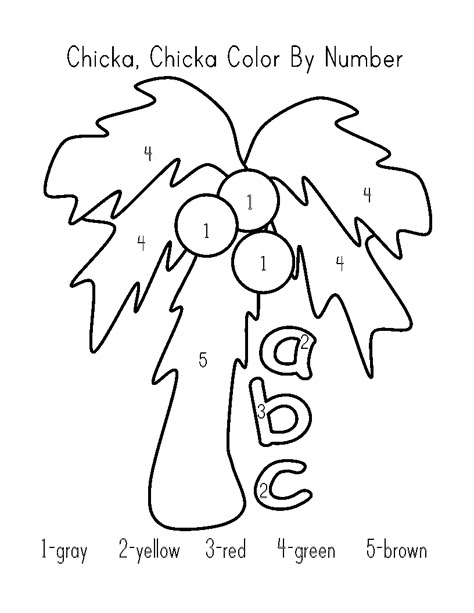 Chicka Chicka Boom Boom Coloring Pages Chicka Chicka 123, Chicka Chicka Boom Boom Activities, Kid Printables, Chicka Chicka Boom Boom, Chicka Chicka, Learning Printables, Tree Coloring Page, Color By Numbers, Color By Number