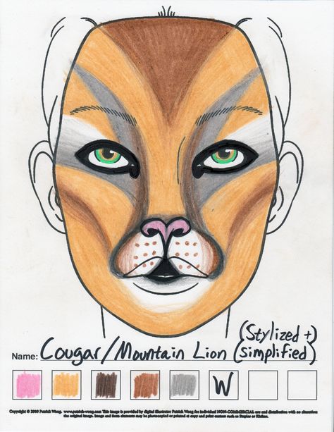 Image result for mountain lion facepaint Cougar Makeup, Makeup Sketch, Lion Face Paint, Lion Makeup, Narnia Costumes, Animal Face Paintings, Lion King Jr, Elephant Costumes, Animal Makeup