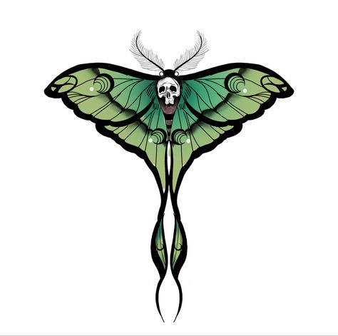 How To Draw A Luna Moth, Neo Traditional Moth Tattoo Design, Luna Moth Tattoo Design Color, Luna Moth Throat Tattoo, Lunar Moth Forearm Tattoo, Moth Wing Tattoo On Back, Lunar Moth Back Tattoo, Lunar Moth Chest Tattoo, Luna Moth Tattoo Ideas