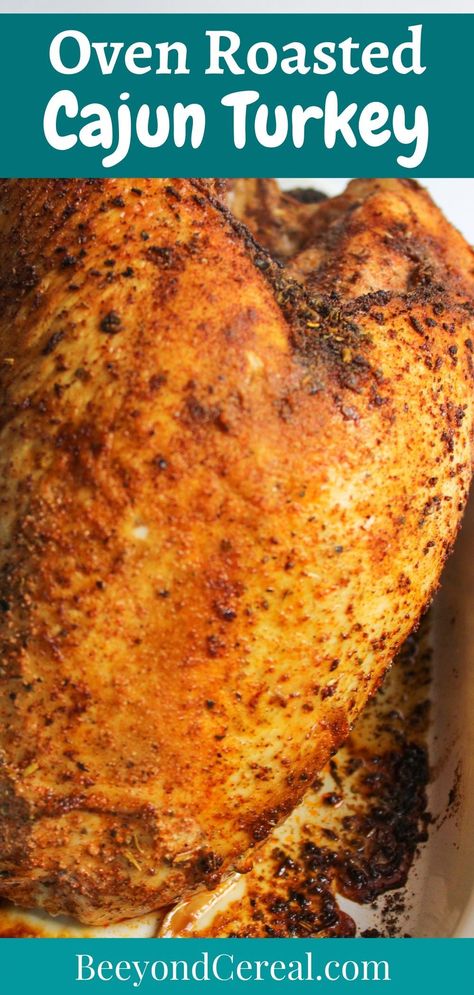 Baking Turkey Breast Oven, Cajun Baked Turkey, Baked Turkey Recipes Oven, Moist Turkey Breast Recipes Oven, Cajun Turkey Brine Recipes Best, Roasting Turkey Breast In Oven, Roast Turkey Breast Recipes Bone In, Roasted Turkey Breast Bone In, Cajun Turkey Recipes Thanksgiving