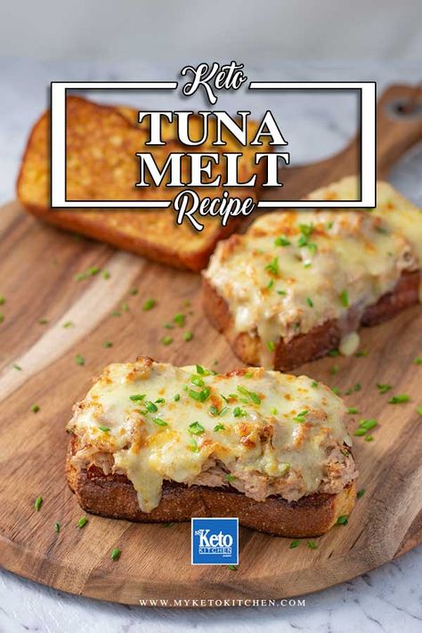 The BEST Keto Tuna Melt - Super EASY Low Carb Recipe Keto Tuna Melt, Ketone Recipes, Keto Tuna, Tuna Melt Recipe, Keto Fish, Toasted Sandwich, Keto Lunches, Melt Recipe, Tuna Melt