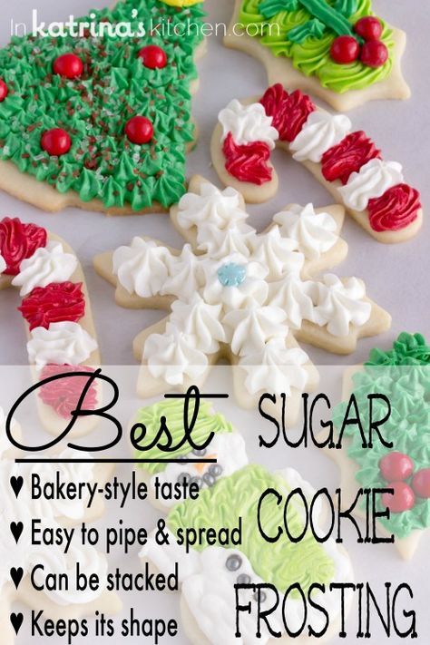 Best Christmas Cookie Frosting Recipe Best Sugar Cookie Frosting, Christmas Cookie Frosting, Cookie Frosting Recipe, Best Sugar Cookie, Best Sugar Cookie Recipe, Sugar Cookie Frosting, Best Sugar Cookies, Best Christmas Cookies, Frosting Recipe