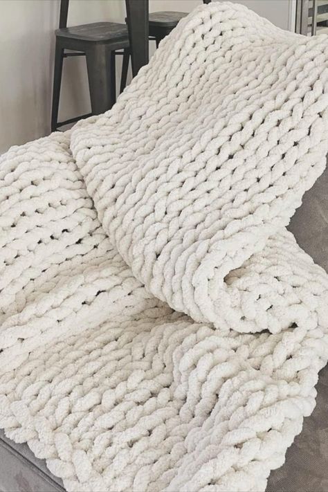 (130x150cm) Chenille Yarn Soft Knitted Blanket Machine Washable Handmade Giant Throw Home Decor for Couch Bed, Beige, 50x 60inch Standard Size Chunky Knit Throw Blanket, Cable Knit Throw, Chenille Blanket, Chunky Knit Throw, Knitted Blanket, Vanilla Girl, Chenille Yarn, Knit Throw Blanket, Manta Crochet