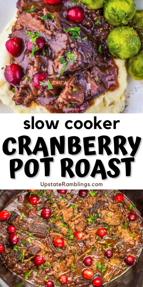 Christmas Roast Slow Cooker, Crockpot Christmas Roast Beef, Christmas Roast Dinner Crock Pot, Christmas Crockpot Roast, Christmas Roast Beef Slow Cooker, Cranberry Pot Roast Crockpot, Roast With Cranberry Sauce, Cranberry Roast Beef Crock Pot, Beef Roast Ideas Crockpot