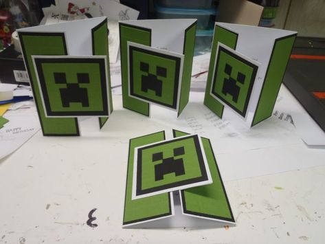 Minecraft Cards, Minecraft Party Invitations, Minecraft Birthday Card, Minecraft Invitations, Minecraft Bday, Minecraft Birthday Invitations, Minecraft Party Decorations, 7th Birthday Party Ideas, Minecraft Theme