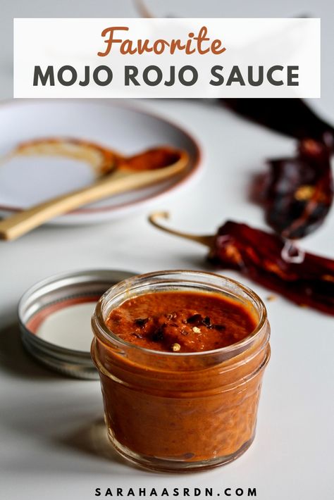 Mojo Rojo Recipe, Rojo Sauce, Allotment Recipes, Tapas Dinner, Condiments Recipes, Purple Carrot, Marinade Sauce, Spanish Cuisine, Taco Sauce