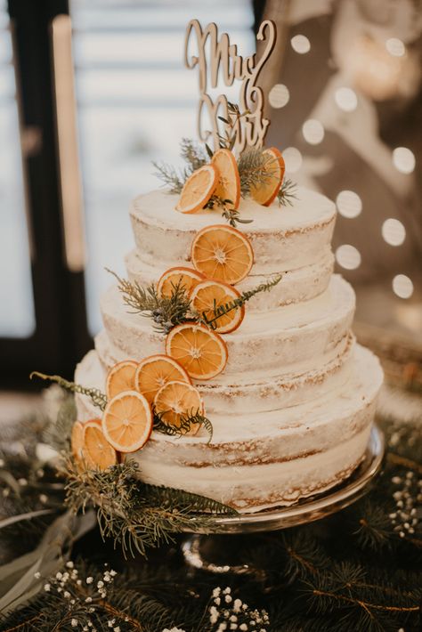 Wedding Cake Photography, Lemon Wedding Cakes, Barn Wedding Cakes, Orange Wedding Cake, Floral Cake Design, Wedding Cheesecake, Rustic Winter Wedding, Winter Wedding Bouquet, The Wedding Cake