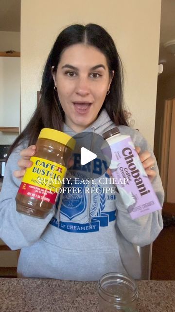 Jordan on Instagram: "This is even better than the brown sugar one I made. Seriously it’s so good, you HAVE to try it!  . . . . . #coffeerecipe #coffeeathome #momof2 #budgetfriendly #budgetcoffee #instantcoffee" Cafe Bustelo Iced Coffee Recipe, Cafe Bustelo Recipe, Cafe Bustelo Iced Coffee, Cafe Bustelo Instant Espresso Recipe, Coffee Measurements, Instant Coffee Recipes, Coffee To Water Ratio, Cafe Bustelo, Espresso Recipes