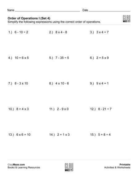 free 3rd grade worksheets and 4th grade worksheets - order of operations - addition, subtraction, multiplication, division Order Of Operations Worksheet, 4th Grade Worksheets, 3rd Grade Division, 3rd Grade Worksheets, Rhyming Worksheet, Simplifying Expressions, Worksheets For Grade 3, Letter Tracing, Jolly Phonics