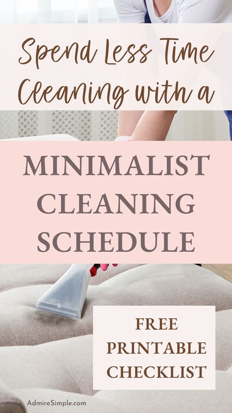 Spend less time cleaning with this minimalist cleaning schedule. Easy to follow free printable daily and weekly cleaning schedule template. Simple cleaning routine schedule for busy people. Minimalist Cleaning Schedule, Cleaning Routine Schedule, Weekly Cleaning Routine, Weekly Cleaning Schedule Printable, Minimalist Cleaning, Easy Cleaning Schedule, Household Cleaning Schedule, Daily Cleaning Schedule, Simple Cleaning Routine