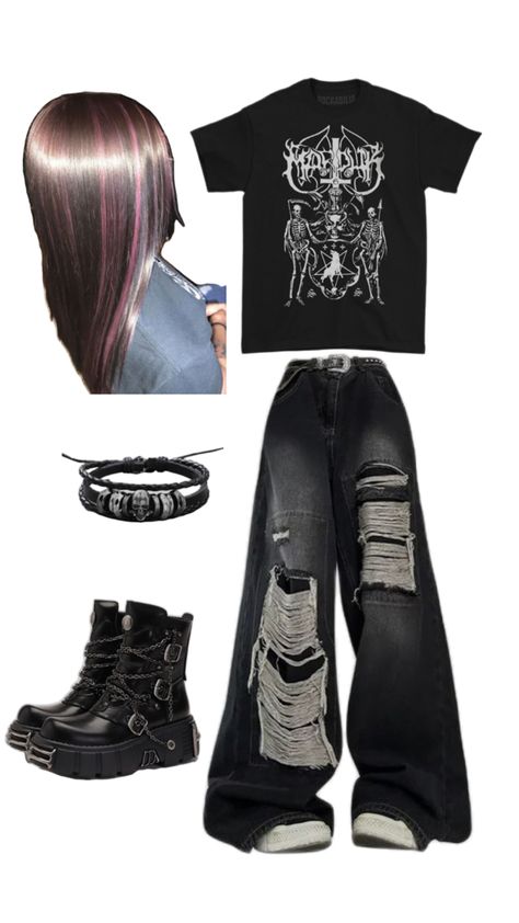 Outfit Ideas For School Emo, Dabi Clothes, Dabi Inspired Outfit, Emo Outfits For School, Hot Topic Outfits, Emo Outfit, Hot Topic Clothes, Emo Aesthetic, Emo Outfits