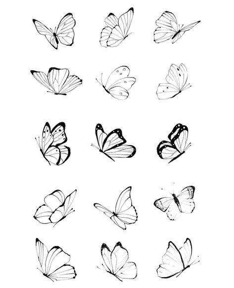 Tattoo Papillon, Butterfly Wing Tattoo, Borboleta Tattoo, Simple Butterfly Tattoo, Butterfly Tattoo Stencil, Small Girly Tattoos, Small Butterfly Tattoo, Butterfly Tattoos For Women, Small Pretty Tattoos