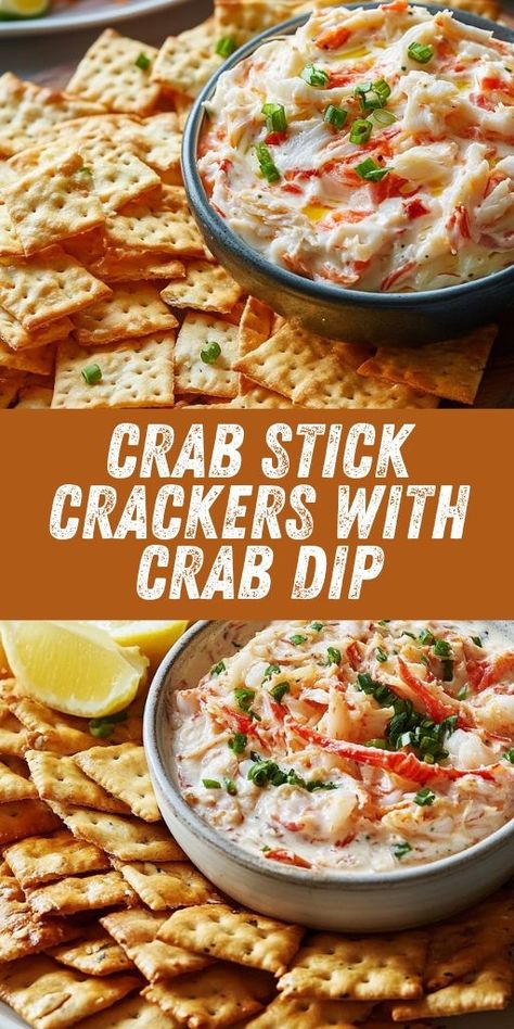 Savor the perfect party appetizer with these Crab Stick Crackers with Crab Dip! 🦀🥢 Crispy crackers topped with creamy, flavorful crab dip make for a delightful snack at any gathering. Whether you're hosting or just craving a seafood treat, this easy-to-make recipe is sure to please! 🎉 Great for holidays, game day, or a casual appetizer spread. 👉 Pin this now and make your next party a hit! #CrabDip #AppetizerRecipes #SeafoodSnacks #PartyFood #EasyAppetizers #HolidayRecipes #CrabRecipes Crab Finger Food, Recipes With Crab Sticks, Crab Dip Recipe Easy, Crab Stick Recipe Ideas, Fried Crab, Crispy Crackers, Crab Stick, Crab Dip, Dip Recipes Easy