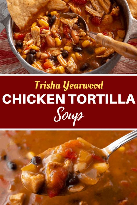 Get cozy in the winter months with this refreshing, flavorful recipe for Trisha Yearwood's Chicken Tortilla Soup! Trisha Yearwood Chicken, Grape Salad Recipe, Trisha Yearwood Recipes, Slow Cooker Chicken Tortilla Soup, Chicken Tortillas Soups Recipe, Tortilla Soup Recipe, Trisha Yearwood, Chicken Tortilla Soup, Chicken Tortilla