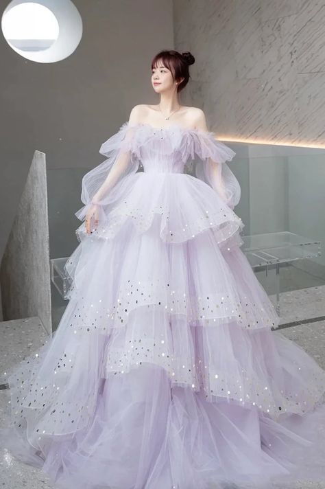 Purple Sweet 16 Dress, Formal Dress Purple, Gaun Tulle, Prom Dress Cute, Purple Sweet 16, Tulle Formal Dress, Gaun Abad Pertengahan, Sweet 16 Dress, Purple Tulle