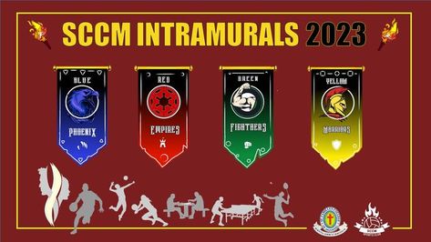 SCCM INTRAMURALS 2023 St. Camillus College of Manaoag Foundation, Inc. Manaoag, Pangasinan Sport Fest 2023 INTRAMURALS FLAGS Mark Justine Antimano Intramurals Poster Graphic Design, Intramurals Pubmat, Intramurals Poster, Sports Pubmat, Vintage Paper Printable, Team Banner, Graphic Design Cards, Daisy Wallpaper, Design Layouts