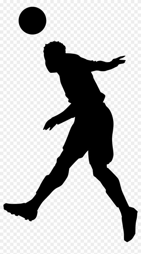 Girl Playing Soccer, English Football Teams, Soccer Silhouette, Football Logo Design, Silhouette Clip Art, Cartoons Png, Soccer Boys, Silhouette Png, Clipart Black And White