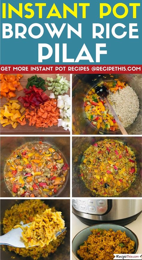 Brown Rice Pilaf, Brown Rice Cooking, Rice Pilaf Recipe, Pilaf Recipes, Best Pressure Cooker, Brown Rice Recipes, Rice Pilaf, Vegetable Curry, Sauteed Vegetables